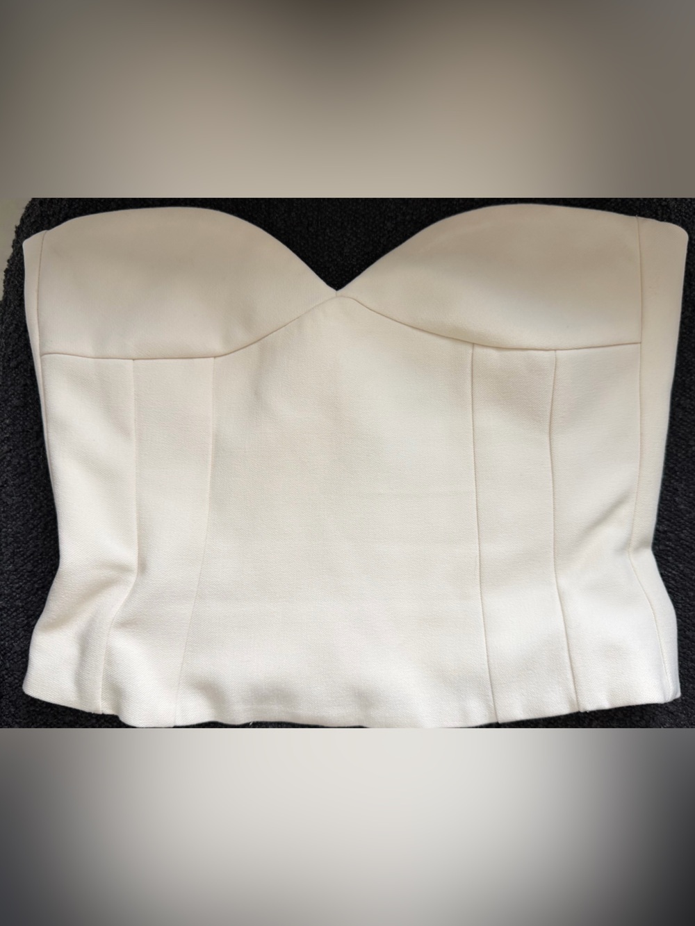 Zara Cream Strapless Corset Bustier Sweetheart neckline Small